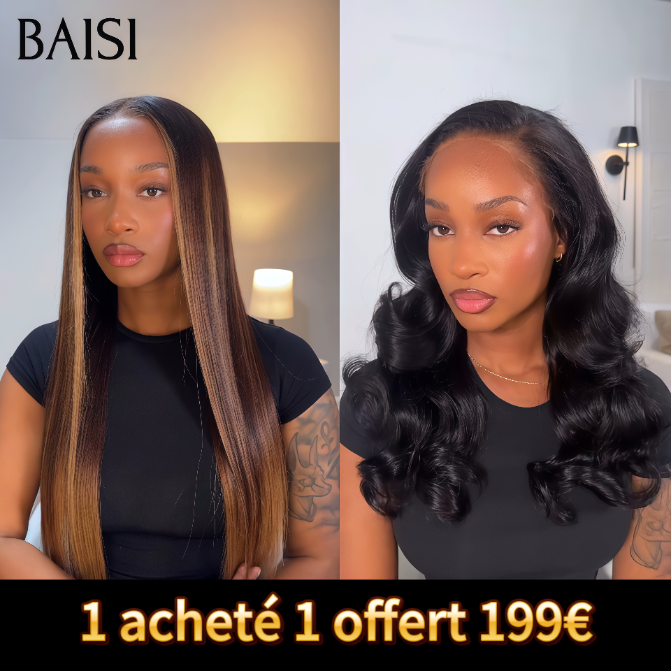 BAISI Vendita Flash 1 acquistato 1 omaggio 199€ 13X4 Liscio 4#27#Misto Miele 20 Pollici e Body Wave 20 Pollici in 100% veri capelli umani Codice: VIP100