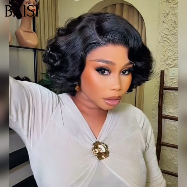 BAISI Offre à durée limitée 59€ closure lace egg wave en noir en 100% Cheveux Humains