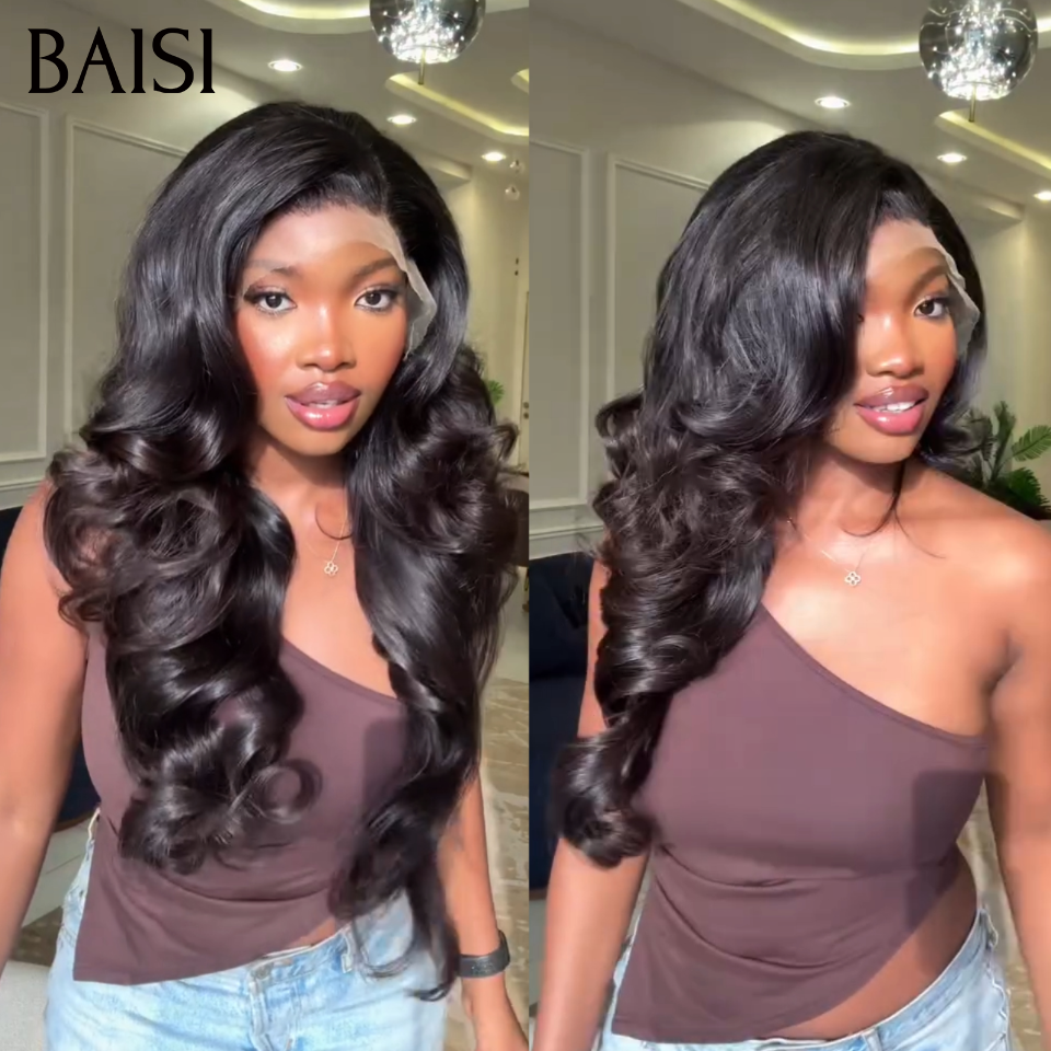BAISI 100% Raw Hair Perruques de Luxe Haute lace frontale Qualité Body Wave 100% Vietnam Hair A2 Fabriquées par les cheveux double drawn