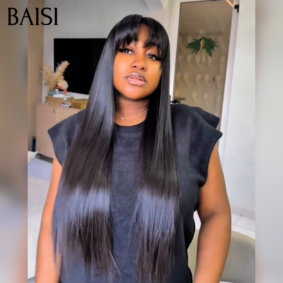 BAISI Grande Promo 15A SDD BONE STRAIGHT Perruques de Luxe 100% Vietnam Hair BOB LISSE AVEC FRANGE 65€ En 100% Cheveux Humains