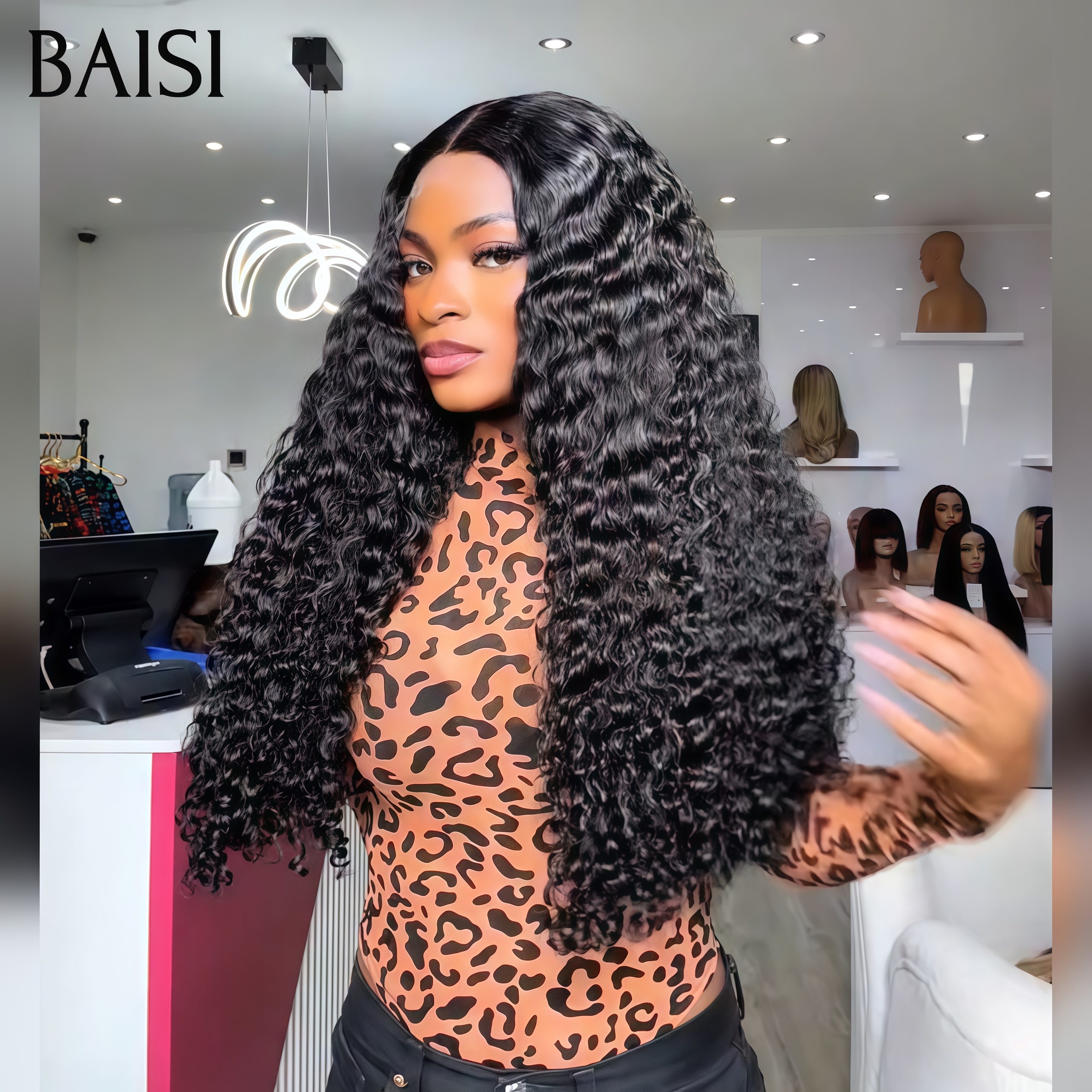 BAISI Parrucca 13X4 Curly wave colore Nero 24 pollici 109€ in 100% veri capelli umani MP50