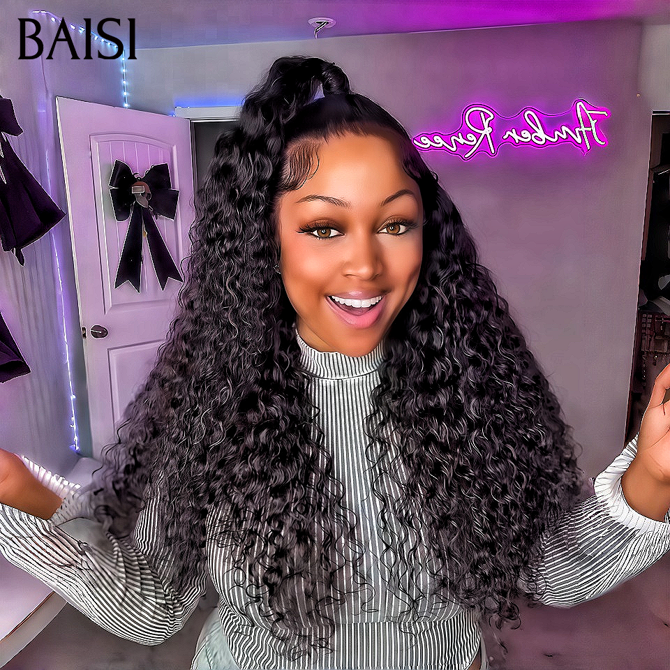 BAISI 13x4 Lace Frontal Parrucca onde profonde raccolto a chignon BLACK FRIDAY Promo in 100% Capelli Vergini
