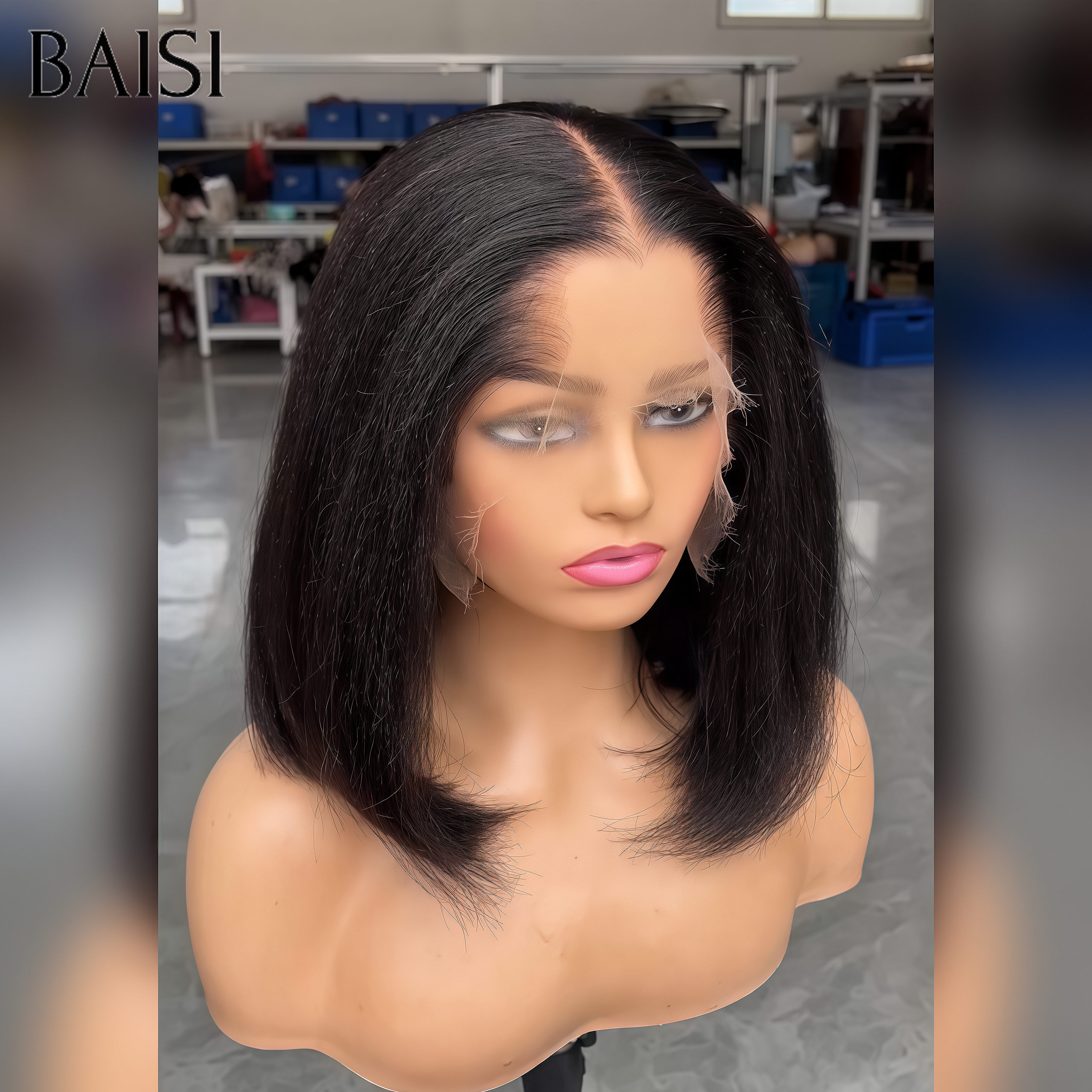 BAISI 13X4 Top Quality Body wave Wig With Baby Hair Natural 100% Real Human Hair 4C Hairline VIP100