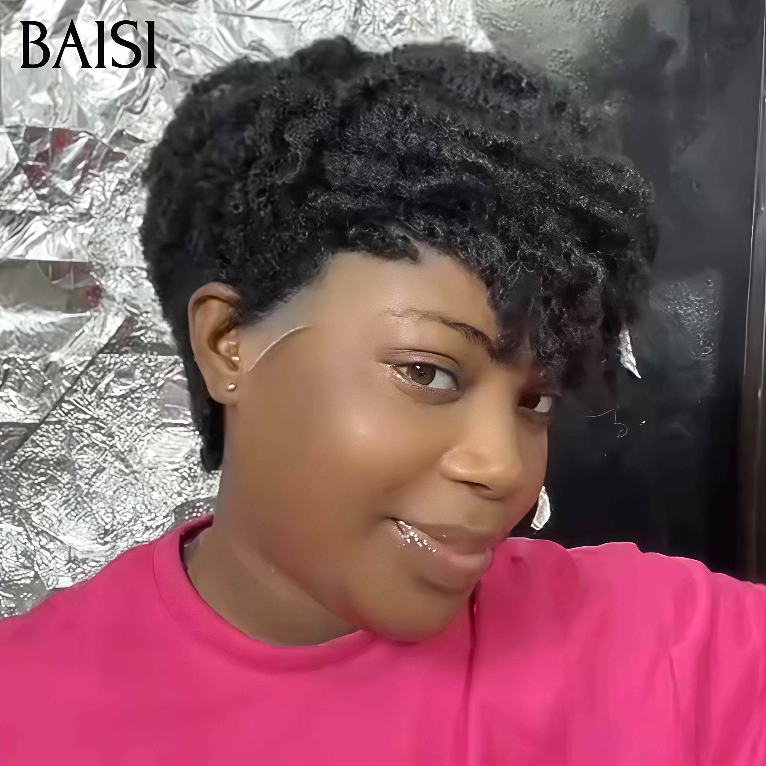 BAISI Perruque pixie avec frontal Nouvelle arrivée 75€+ bcp de cadeaux  en 100% Cheveux Humains