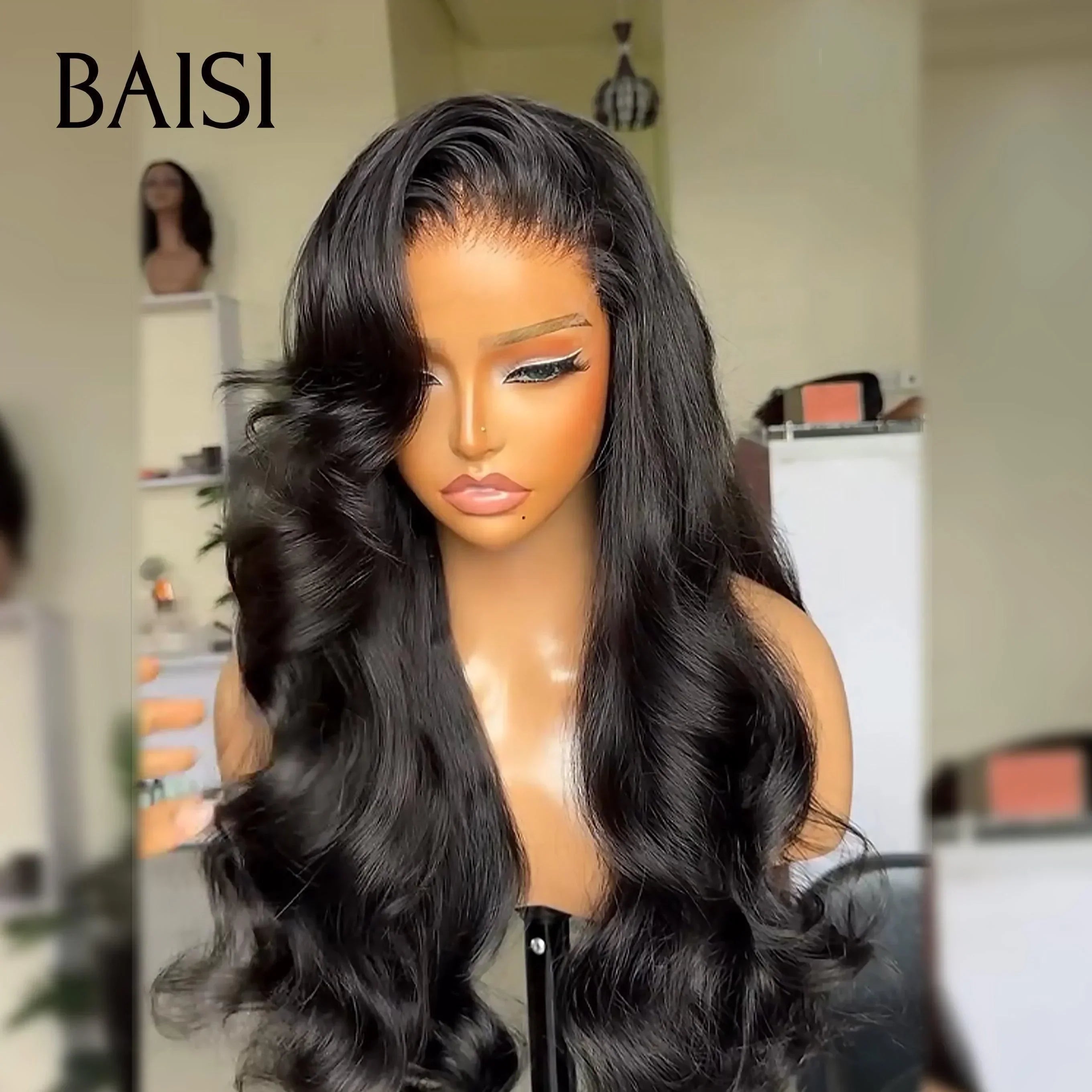 BAISI 4X4 lace closure perruque Body wave 18 Pouces 99€ moitié prix en 100% cheveux humains MP50