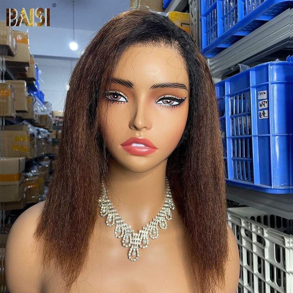BAISI Acquista almeno 2 parrucche al prezzo di fabbrica fornitore Parrucca Kinky Straight Nero Marrone 1BT4# Senza Colla Lace già tagliata Facile da Indossare in 100% Capelli Umani (Nessun Codice Necessario)
