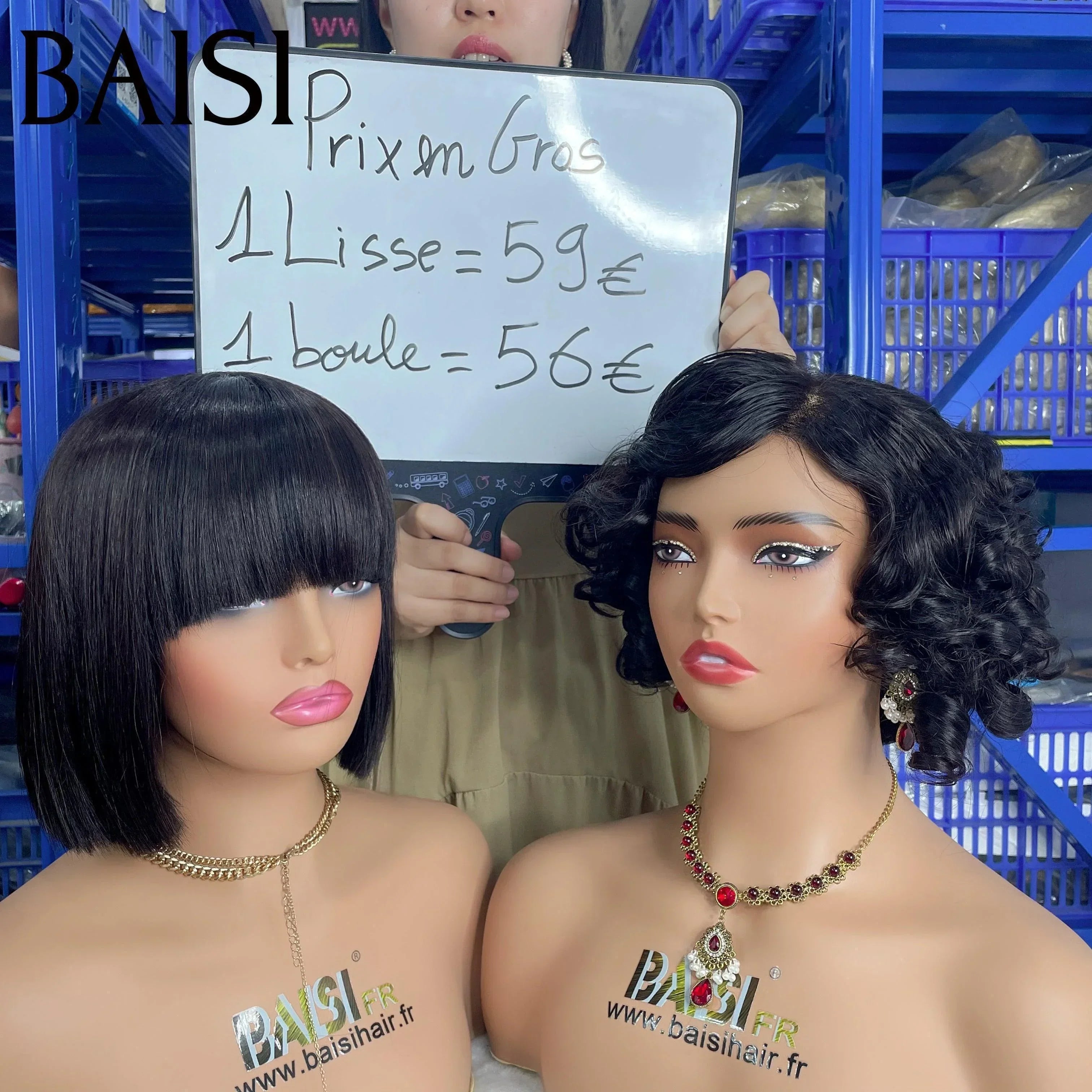 BAISI Acquista minimo 2 parrucche al prezzo di fabbrica fornitore 1 Liscia 59€ o 1 Mossa 56€ o 13x4 Lace Frontal Parrucca Liscia più Deep Wave colorata in 100% Capelli Umani