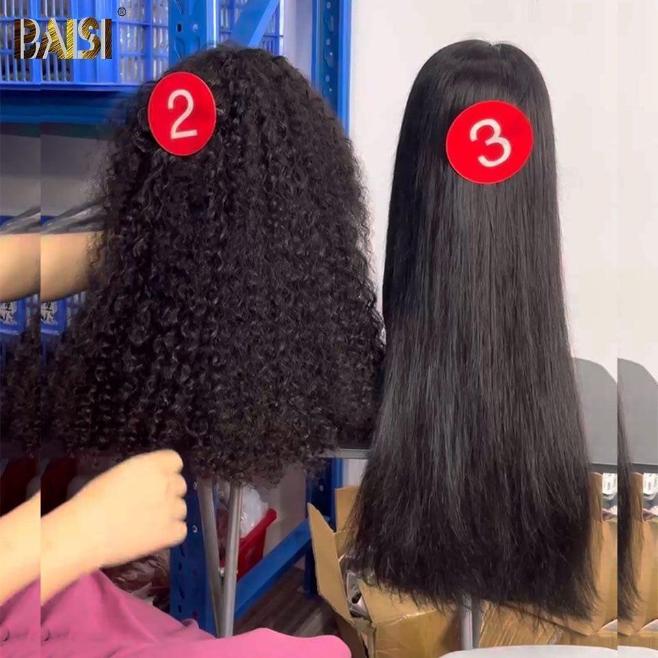 BAISI 13X4 Parrucche di Lusso Ricce 20 pollici o Lisce 18 pollici A1 Realizzate con capelli double drawn vergini vietnamiti Hair 250% densità oltre 20 anni di utilizzo VIP100