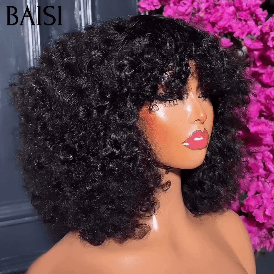 BAISI Offerta Flash IVA 0€ Parrucca Riccia Egg Wave Arancione in 100% Capelli Umani B