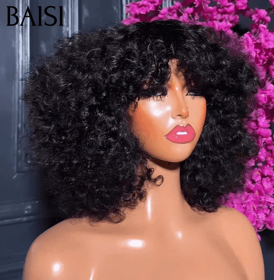 BAISI Offerta Flash IVA 0€ Parrucca Riccia Egg Wave Arancione in 100% Capelli Umani B