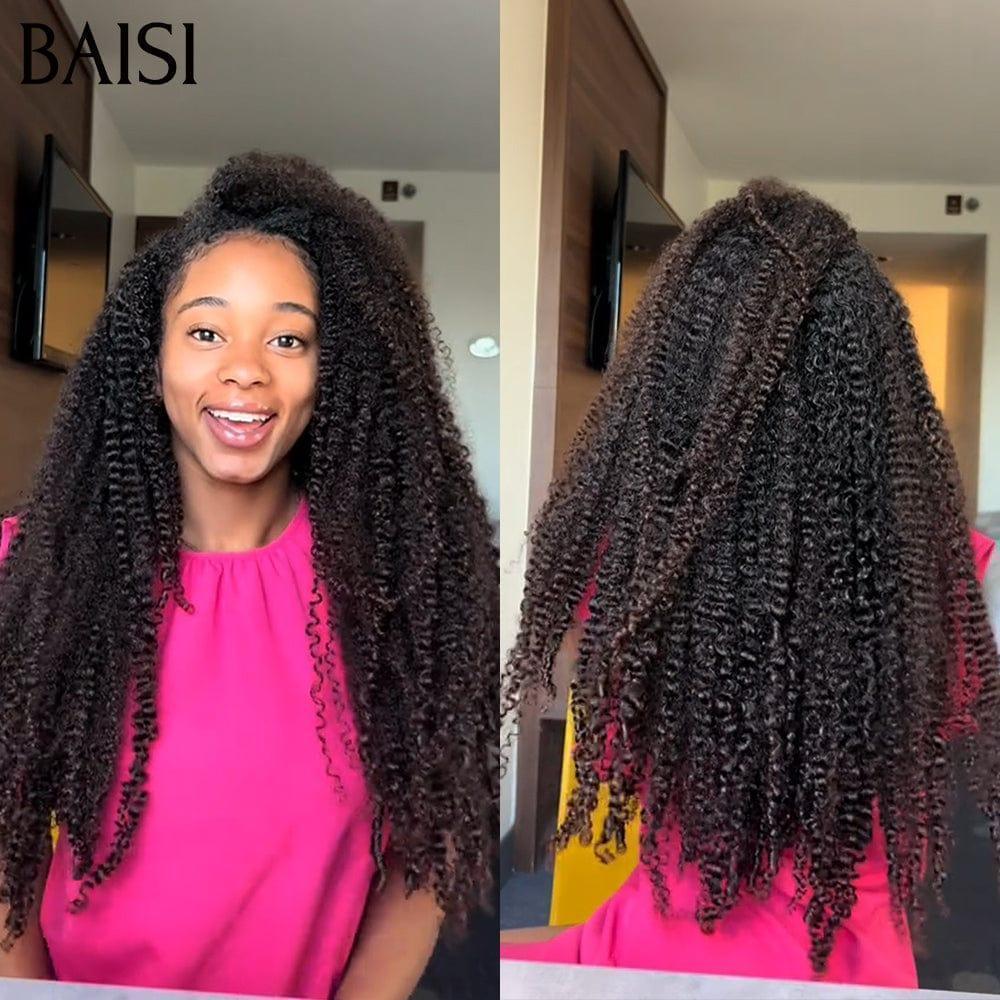 BAISI 13x4 Vietnam Hair 250% densità Kinky Deep Wave con parrucca frontale di lusso di fascia alta più di 20 anni di utilizzo