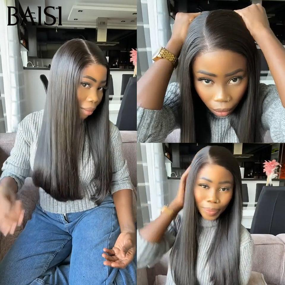 BAISI Entrega em 48h IVA 0€ Frontal 13x6 Peruca Lisa Premium em 100% Raw Hair D