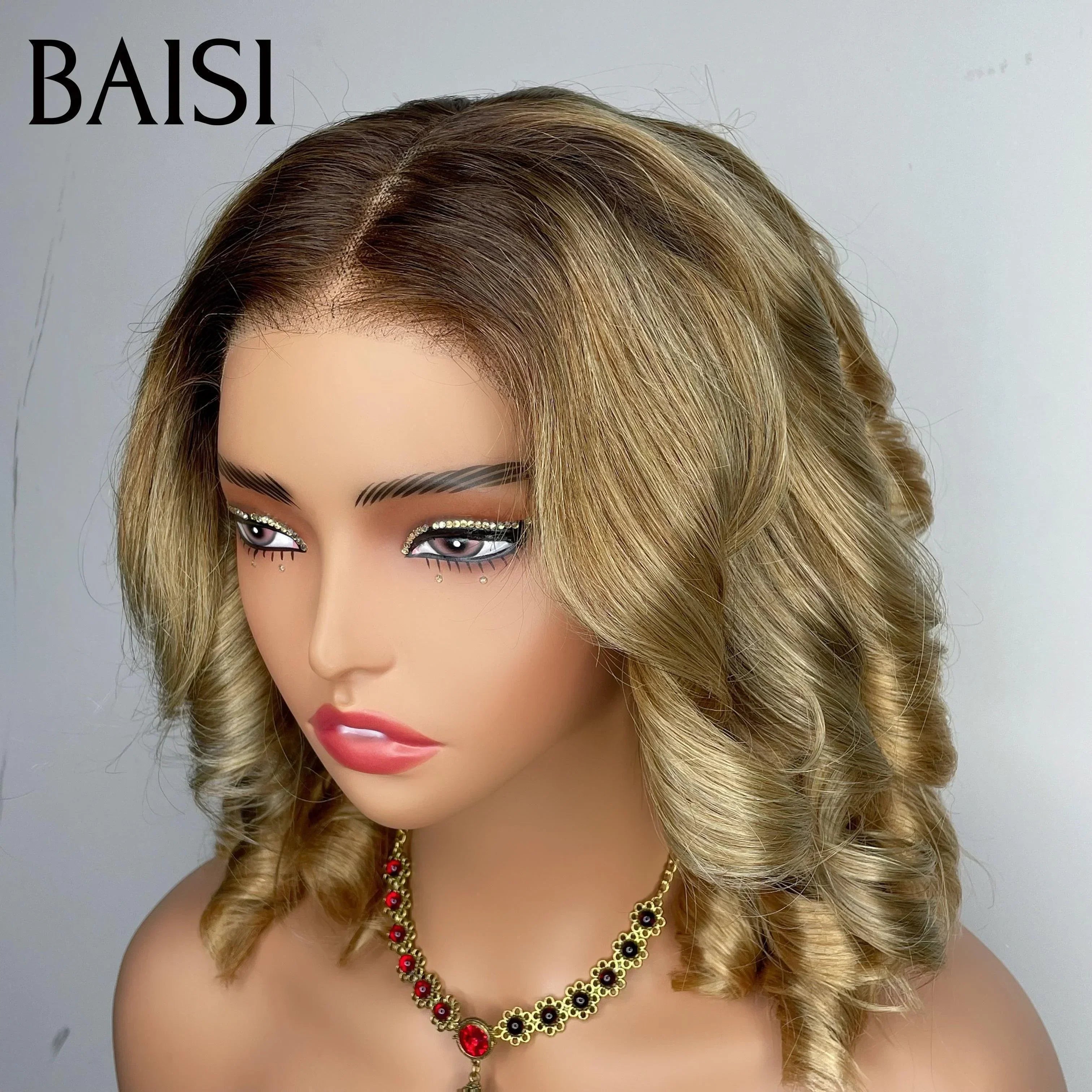 BAISI Acquista almeno 2 parrucche al prezzo di fabbrica fornitore 13x4 Lace Parrucca Colore Marrone #1B30# MIX in 100% Capelli Umani Veri (Nessun Codice Necessario)