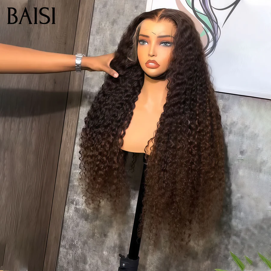 BAISI Achetez 2 perruques minimum au prix d'usine fournisseur 13x4 Lace Frontal Perruque Deep Wave 22 pouce Mixte Miel 129€ ou Noir Marron en 100% Cheveux Humains