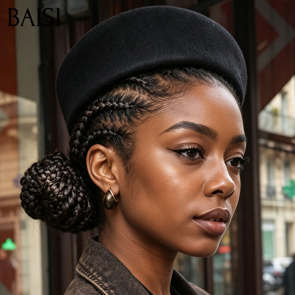 BAISI 13X4 frontal em renda cacheado PRETO 50€ ou Sem cola 48€ em Vermelho Bordeaux ou 13X4 perucas Pixie #905 cacheado afro em 100% Cabelo Humano