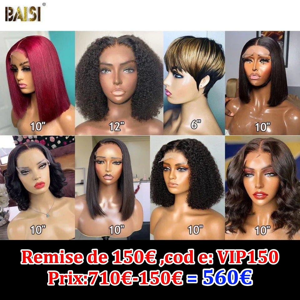 BAISI vendita flash 8 parrucche in 100% capelli umani veri 660 euro Codice: VIP100