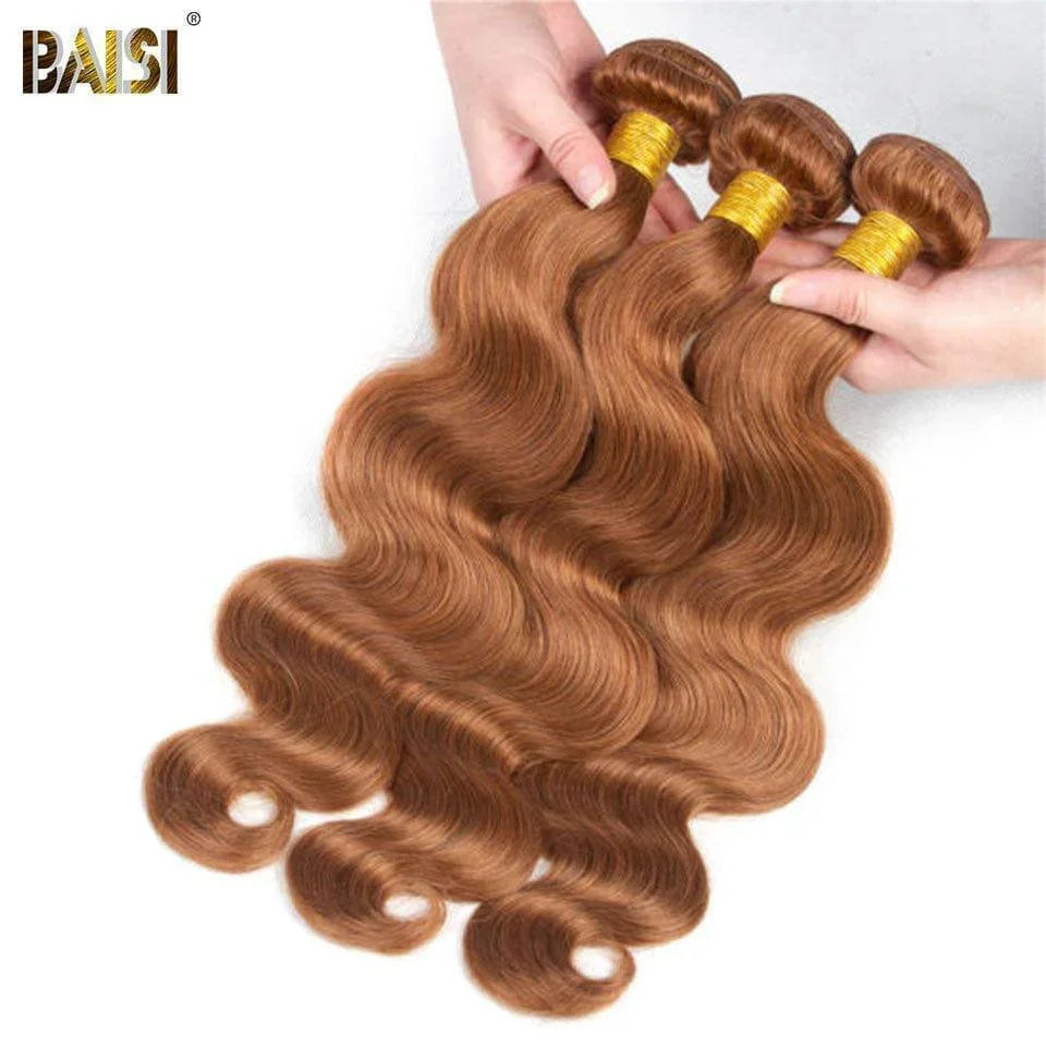 BAISI 12A Tissage Mèche  3 boules miel 27# En 100% Cheveux Humains Body wave