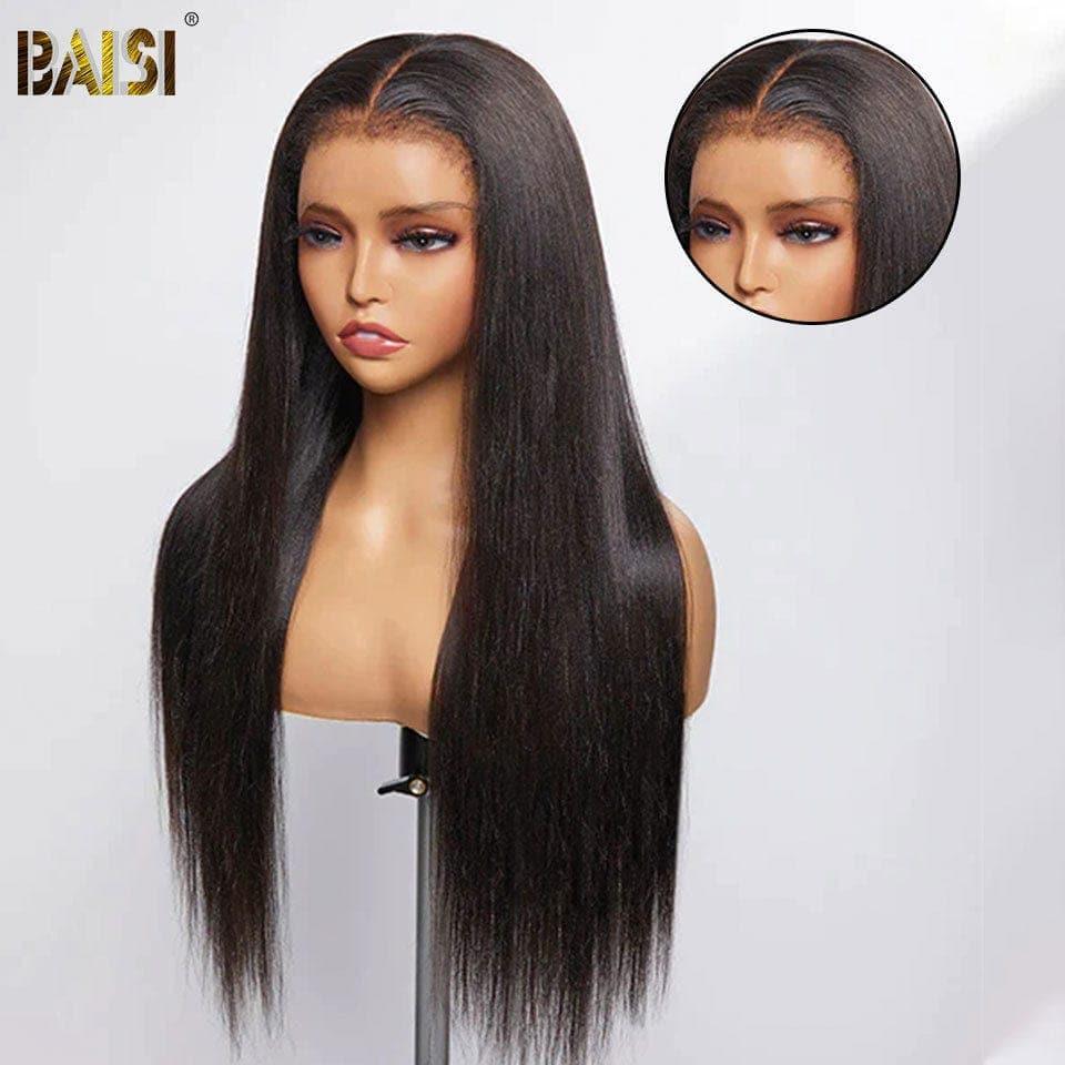 BAISI peruca lace 4X6 lisa premium com Baby Hair natural, sem lace, sem cola, 100% cabelo humano verdadeiro, linha capilar 4C