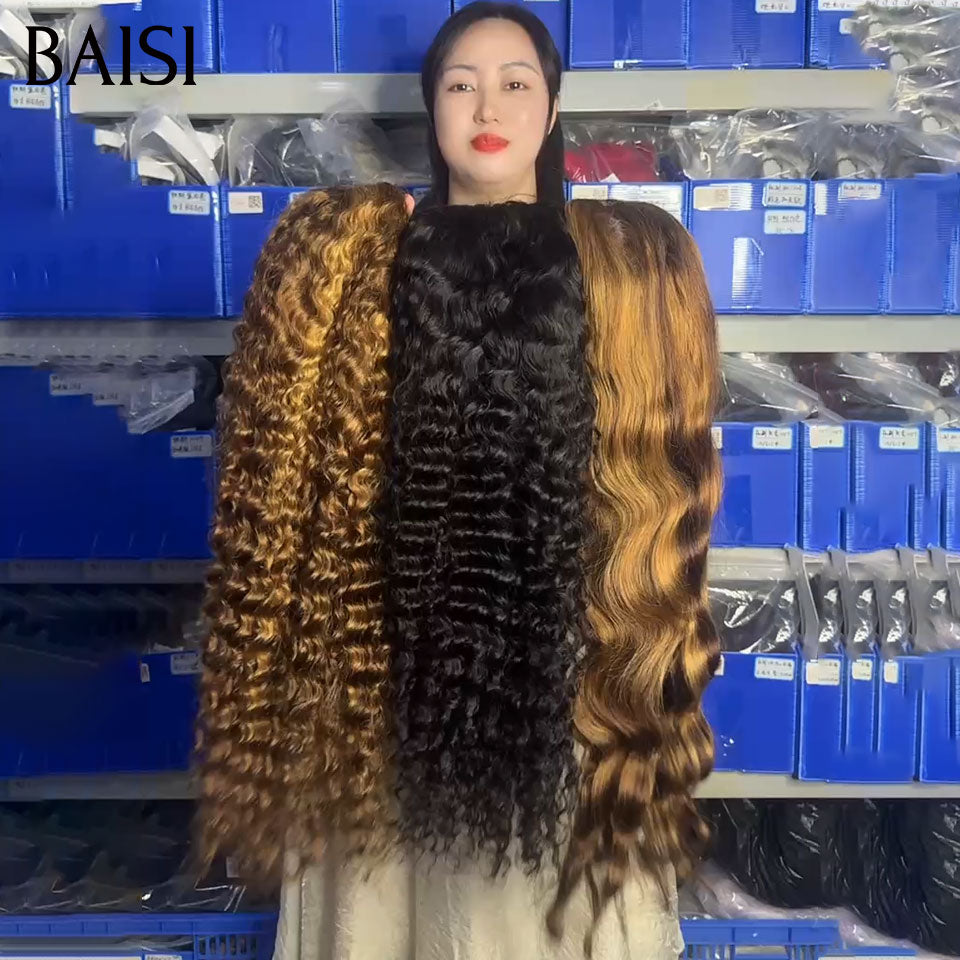 BAISI PROMO Ventes En Gros 3 Perruques 300€ 13X4 lace frontal deep wave mixte 30 pouces et deep wave 26 pouces noir et body wave mixte miel 30 pouces en 100% cheveux humains