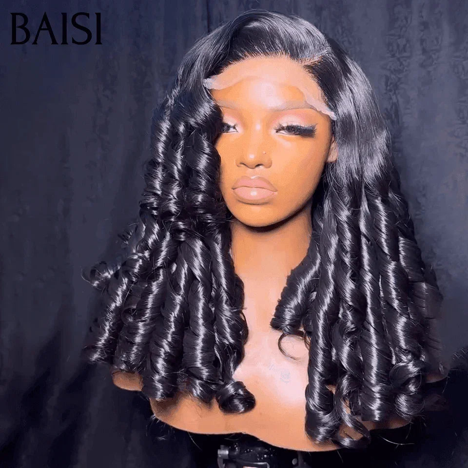BAISI 300% densidade 15A Cabelo virgem double drawn, 13X4, peruca de luxo loose wave 20 polegadas, 198€; cor PRETO, 100% cabelo humano
