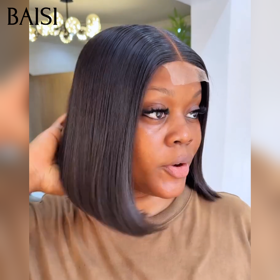 BAISI 2x6 Lace Perruque Bob 8 à 12 Pouces de Luxe SDD BONE STRAIGHT 100% Vietnam Hair Lisse volume 250% densité Deja en France Reçu 48H TVA 0€FR38