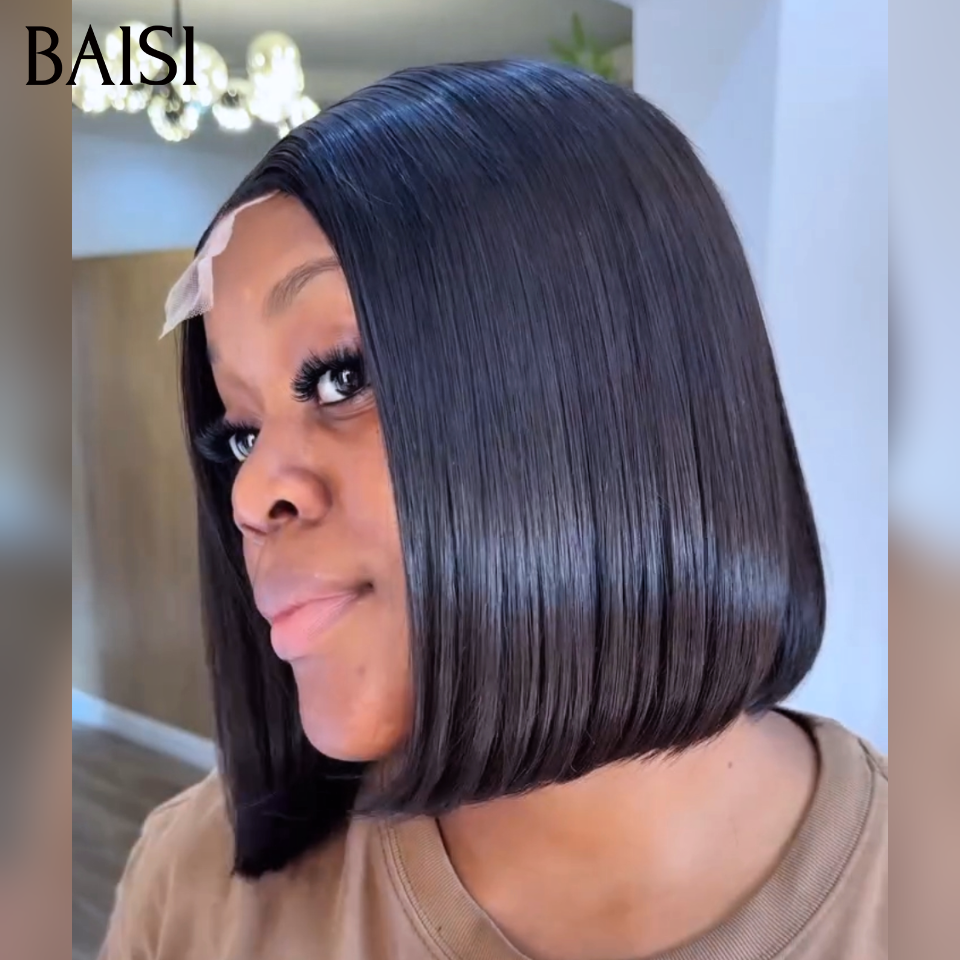BAISI 2x6 Lace Perruque Bob 8 à 12 Pouces de Luxe SDD BONE STRAIGHT 100% Vietnam Hair Lisse volume 250% densité Deja en France Reçu 48H TVA 0€FR38