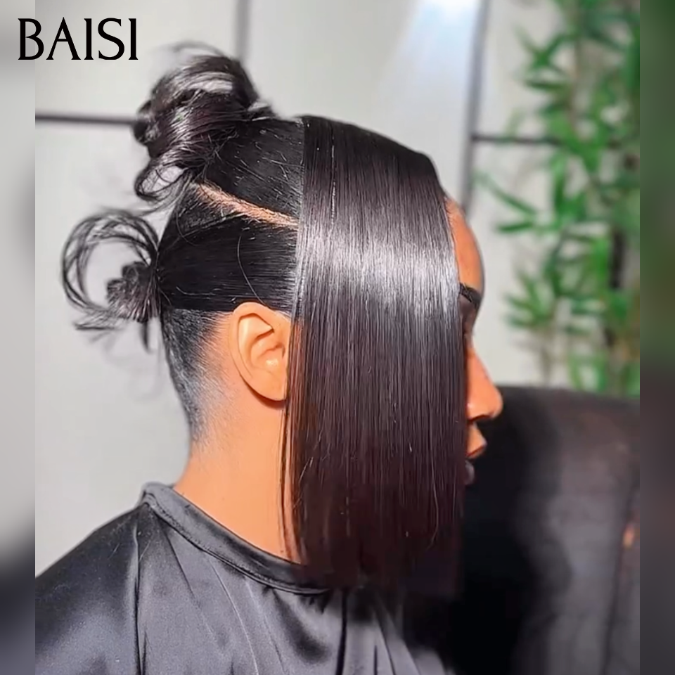 Perruque 13x4 lace Perruque Bob Lisse Pré-Coiffée 99€ Seulement Coiffure Osée Rajeunissante en 100% Cheveux Humains