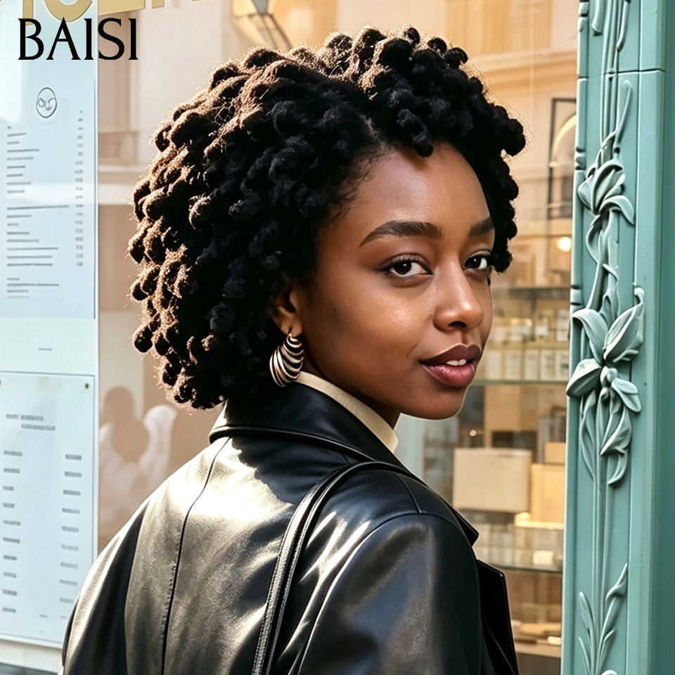 BAISI 13x4 lace Perruque Coiffée Grosse Boucle Double natte Rasta  Prête A Porter Beaucoup de Volume 169€ Très Bonne Qualité  en 100% Cheveux Humains