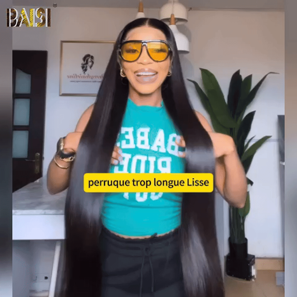 BAISI Compre 2 perucas no mínimo ao preço de fábrica fornecedor peruca 4x4 closure comprida demais lisa em 100% cabelo humano