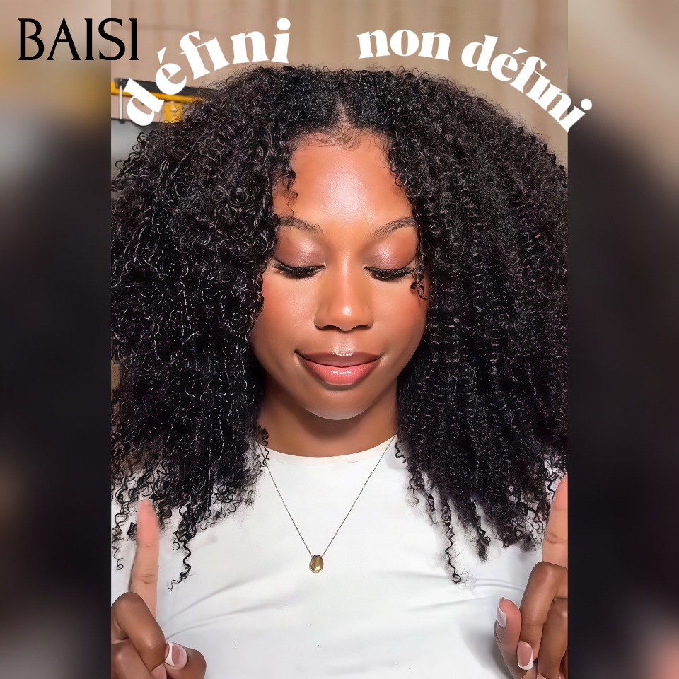 BAISI Extensions Plumes 100% Cheveux Humains Afro Curly Crépus Noire Installation Etape par Etape en Crochet Rendue Impeccable Plus Longue Plus de Volume en 100% Cheveux Humains