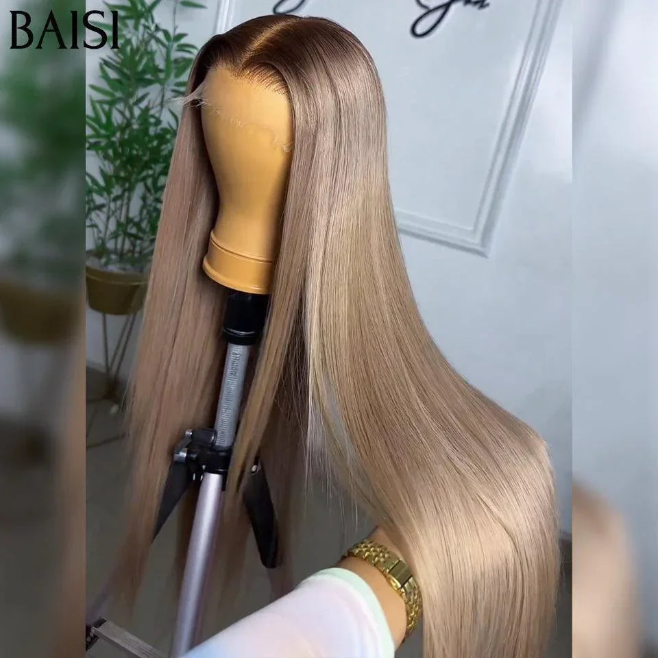 BAISI Perruque Lisse En Couleur  Claire 4T 70# 100% CHEVEUX HUMAINS