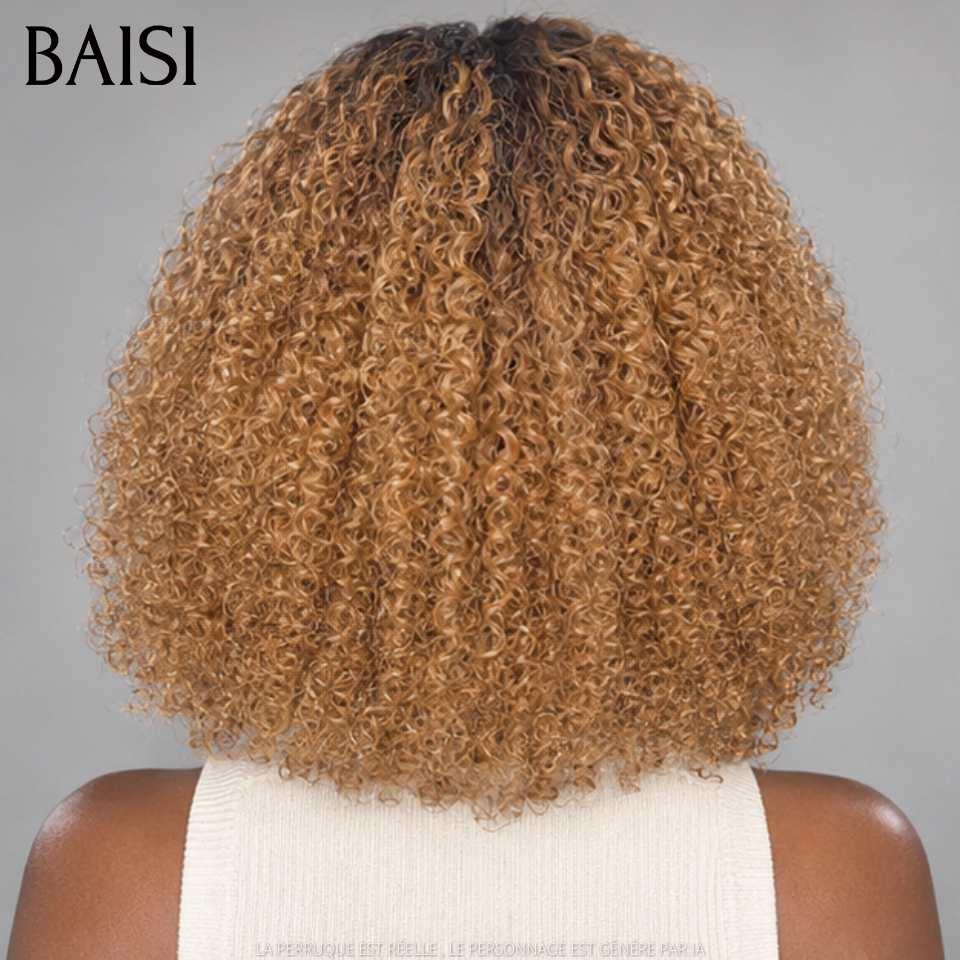 BAISI 13x4 Lace Wig, Kinky Straight Afro-Textured, Pre-Styled Like the Photo, Color Black 1B# 20Pouces 148€ Unmatched Beauty in 100% Human Hair