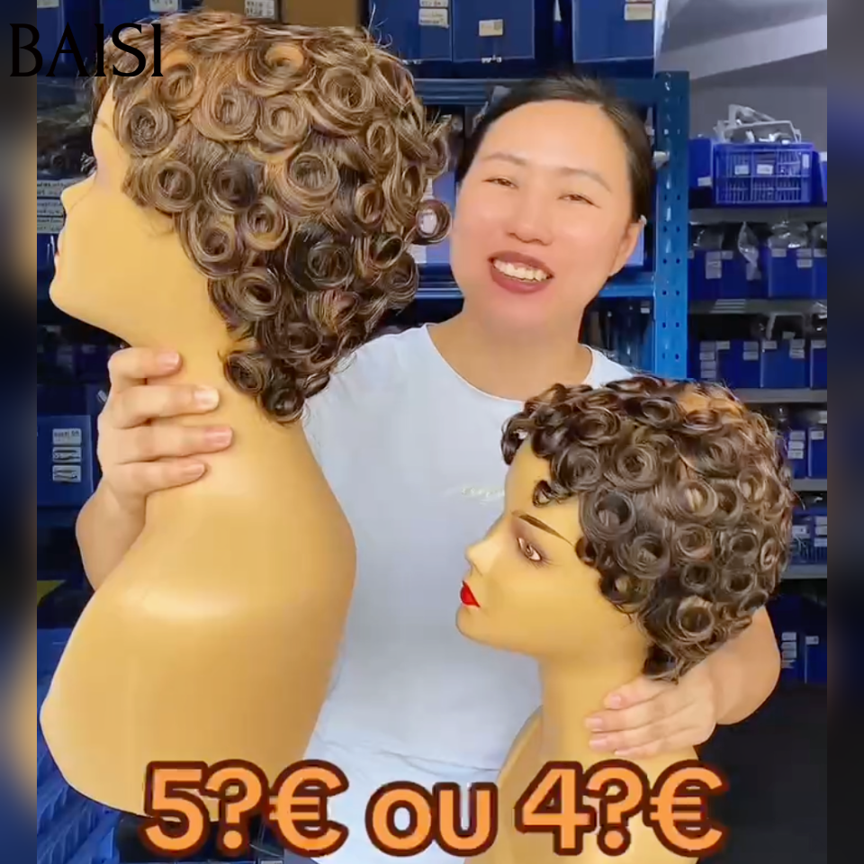 BAISI Perruque Chioma  40€ 1B30# sans Colle machine en 100% vrais cheveux humains