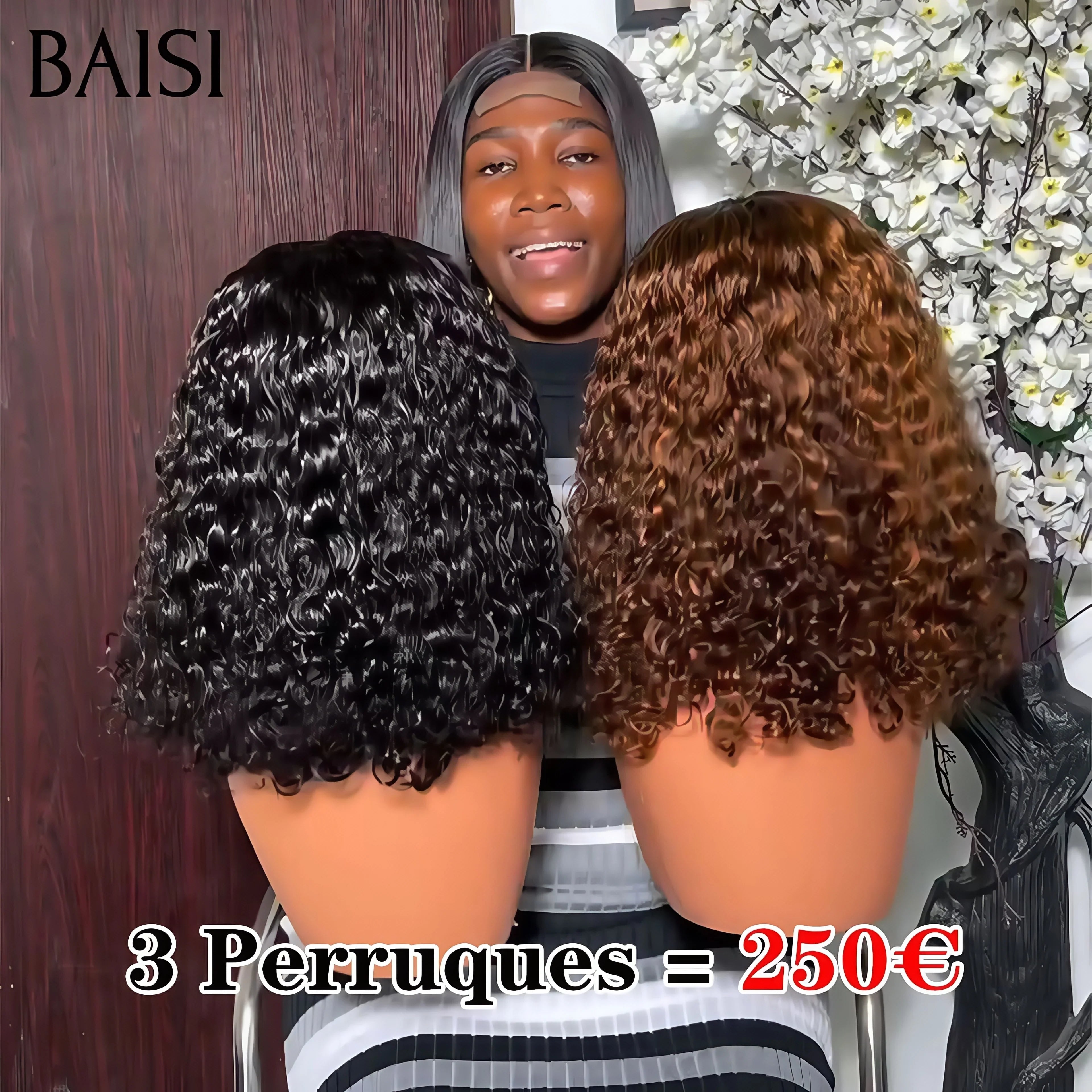 BAISI 4X4 lace Perruques Curly Beaucoup de Volume Très facile à Revendre Meilleur Rapport Qualité Prix en 100% vrais cheveux humains