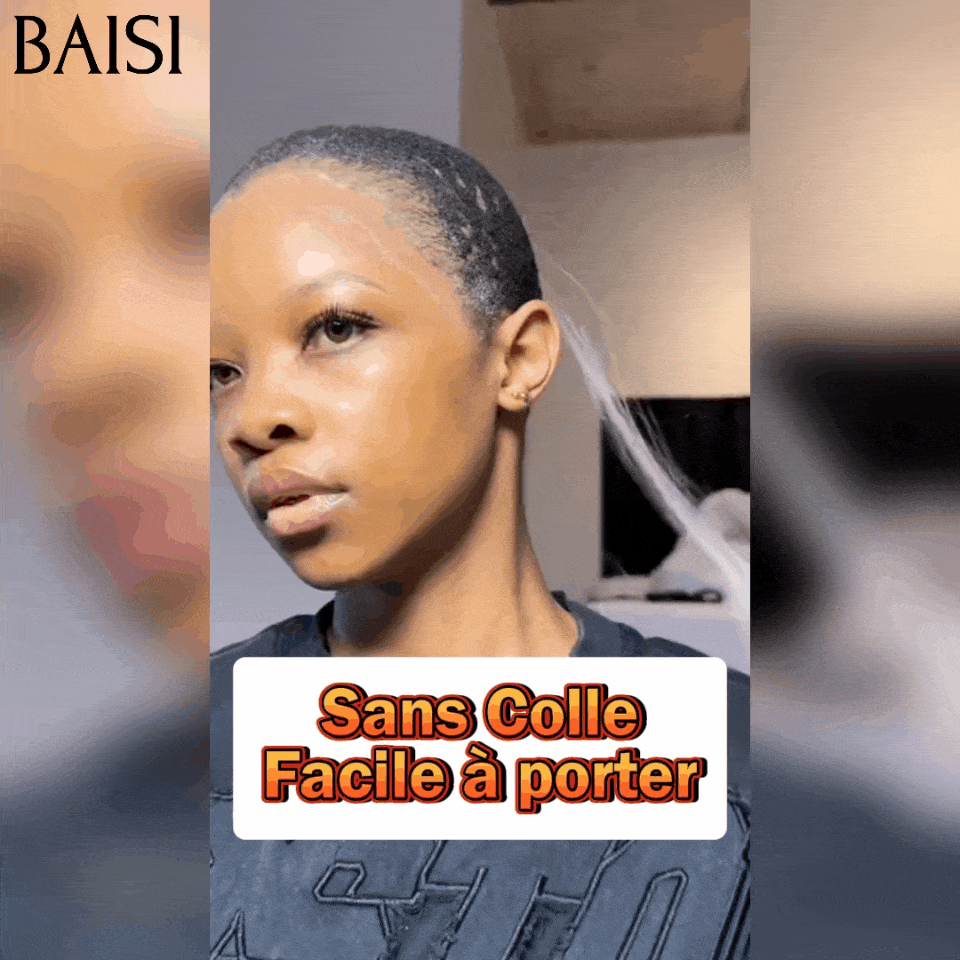 BAISI Collection Poivre et Sel 13x4 Perruque Lisse En couleur  personnalisées Grise mixte 70# Sans Colle Lace déjà couper Facile à Porter en 100% Cheveux Humains