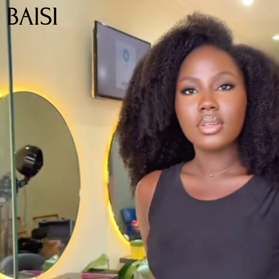 BAISI 4x4 Lace Perruque Afro Curly  AK  Spécial Beaucoup de Volume 400% Densité 18 Pouces 159€ Prix Imbattable Résultat Incroyablement Unique en 100% Cheveux Humains