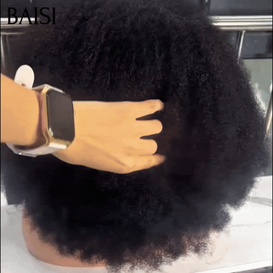 BAISI 4x4 Lace Perruque Afro Curly  AK  Spécial Beaucoup de Volume 400% Densité 18 Pouces 159€ Prix Imbattable Résultat Incroyablement Unique en 100% Cheveux Humains