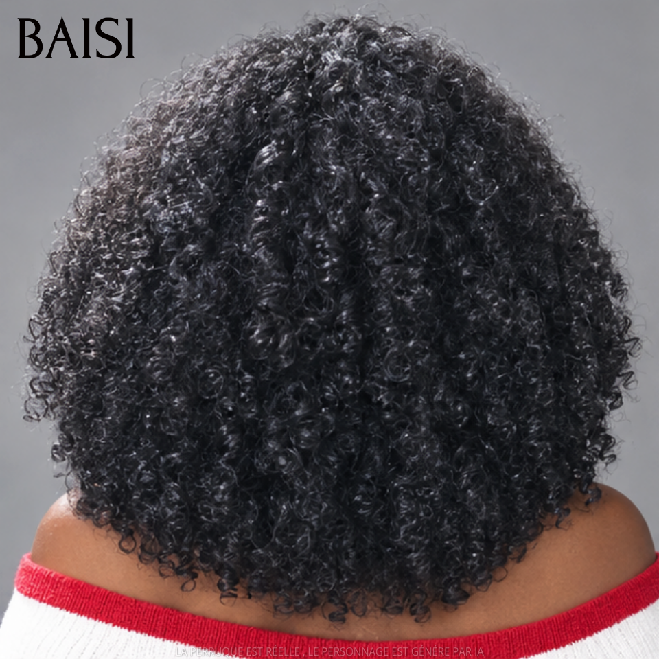 BAISI perruque PROMO 100% Vietnam Hair Qualité SDD Perruques Afro Kinky 4x4 lace 18 pouce 169€ sans colle 300% de Volume en 100% Cheveux Humain Hair