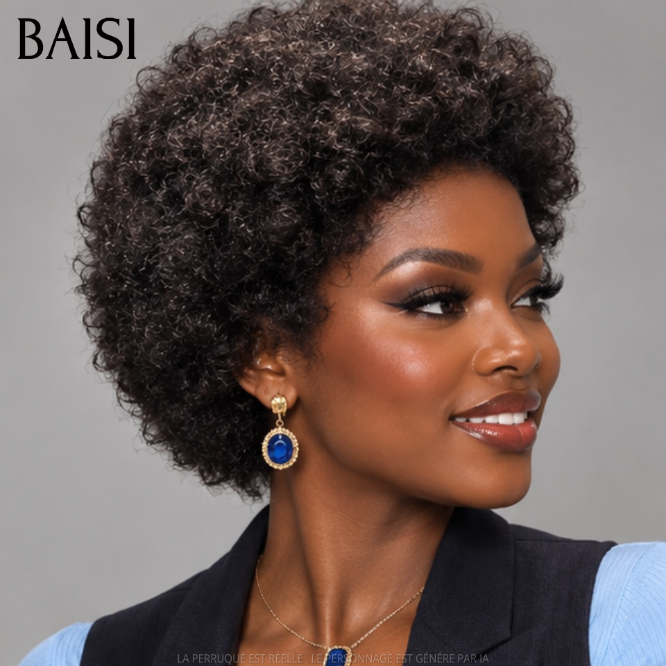 BAISI Pixie Afro Curly Lace 13x4 Frontal  65€ ou Lace Frontal HD + 4C 95€ En 100% Vrais Cheveux Humains