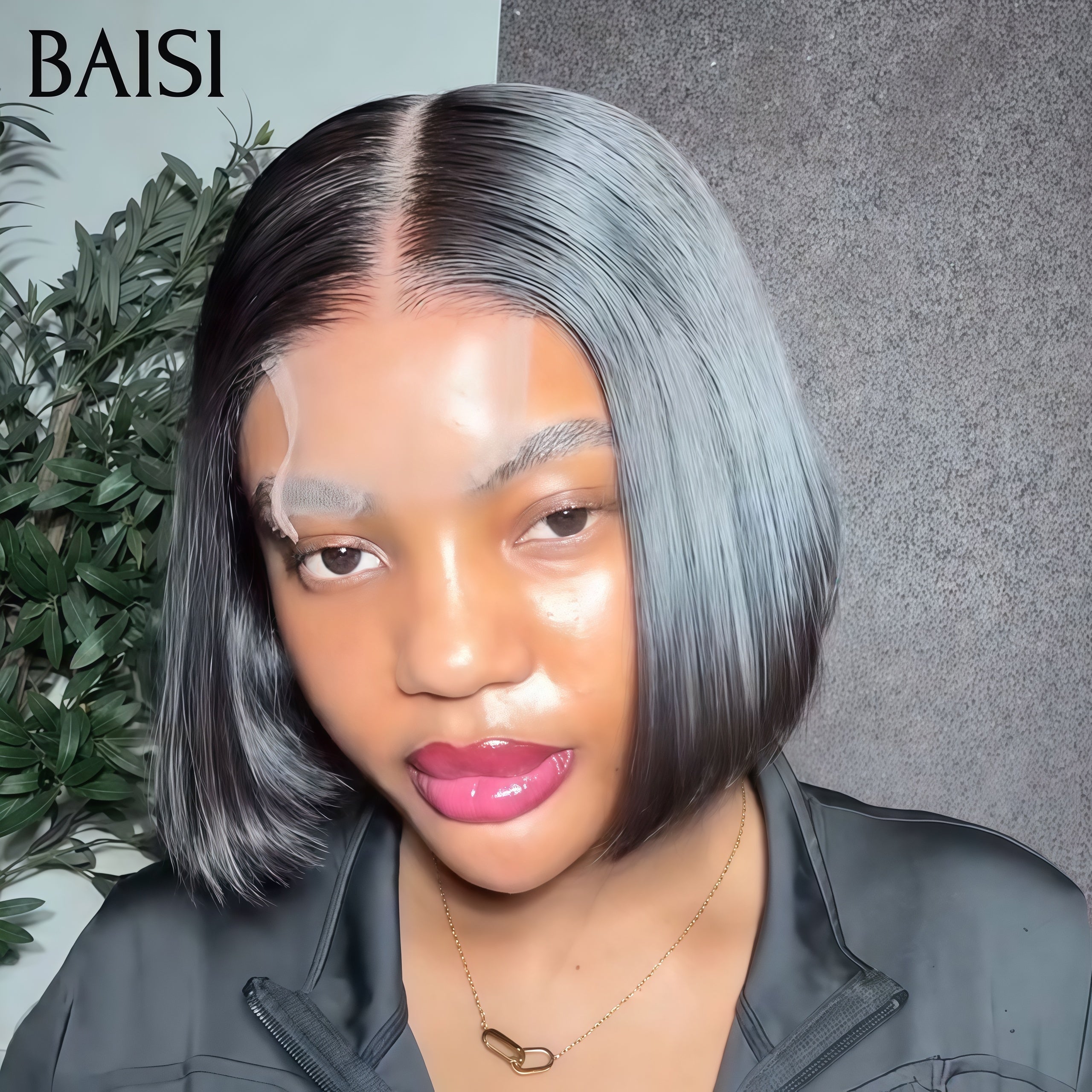 BAISI 2x6 Lace Perruque Bob lisse 100% Vietnam Hair Noir 8 Pouces SDD Bone Straight Lace Transparente ou Lace HD Très Haute Qualité en 100% Cheveux Humains