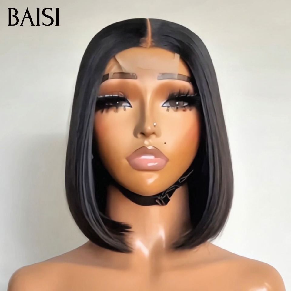 BAISI 3 perruques 100% Vietnam Hair bob Lisse Noir 8 ou 10 Pouces  avec ou sans Frange Deja En France Facile à Porter Au Quotidien Très Bonne Qualité en 100% Cheveux Humains