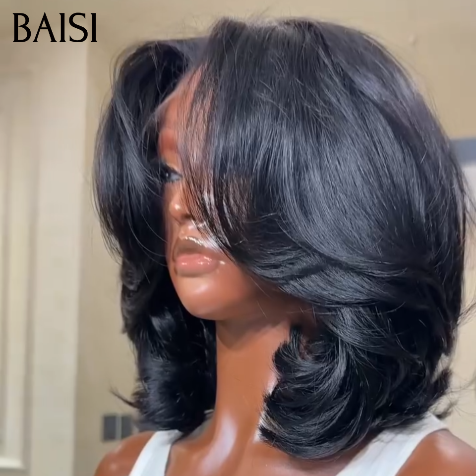 BAISi 13x4 Lace Perruque Body Wave Ondulée 10Pouces 58€ Ou 6 Perruques 350€ prix abordable pour business bcp de couleurs noir marron mixte bordeaux jolie texture lisse wave egg curly afro faciles à revendre 100% vrais cheveux humains