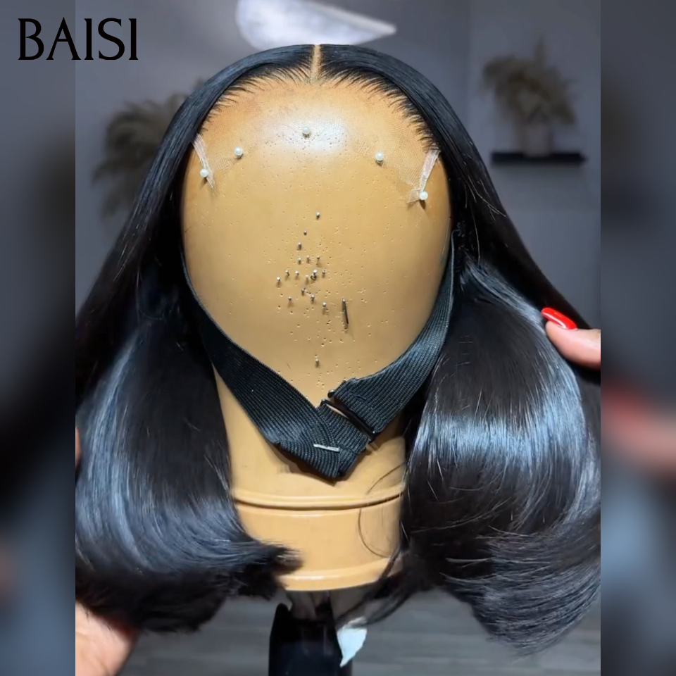 BAISI 4x4 Lace Perruque bob Lisse Noir Raw Hair 10pouces 59€ Prix Imbattable Deja En France Ou Bob Lisse Noir 12Pouces 100% Vietnam Hair TOP QUALITE en 100% Cheveux Humains