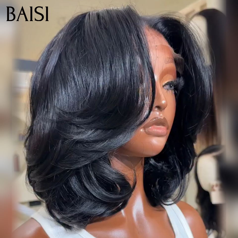 BAISi 13x4 Lace Perruque Body Wave Ondulée 10Pouces 58€ Ou 6 Perruques 350€ prix abordable pour business bcp de couleurs noir marron mixte bordeaux jolie texture lisse wave egg curly afro faciles à revendre 100% vrais cheveux humains