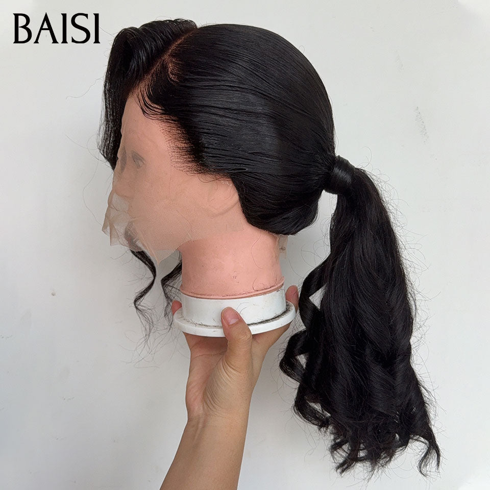 BAISI 13x4 Lace Perruque Loose Wave Déjà Coiffée Couleur Noir 20Pouces 269€ Très Elégante pour Toutes Evènements en 100% Cheveux humains