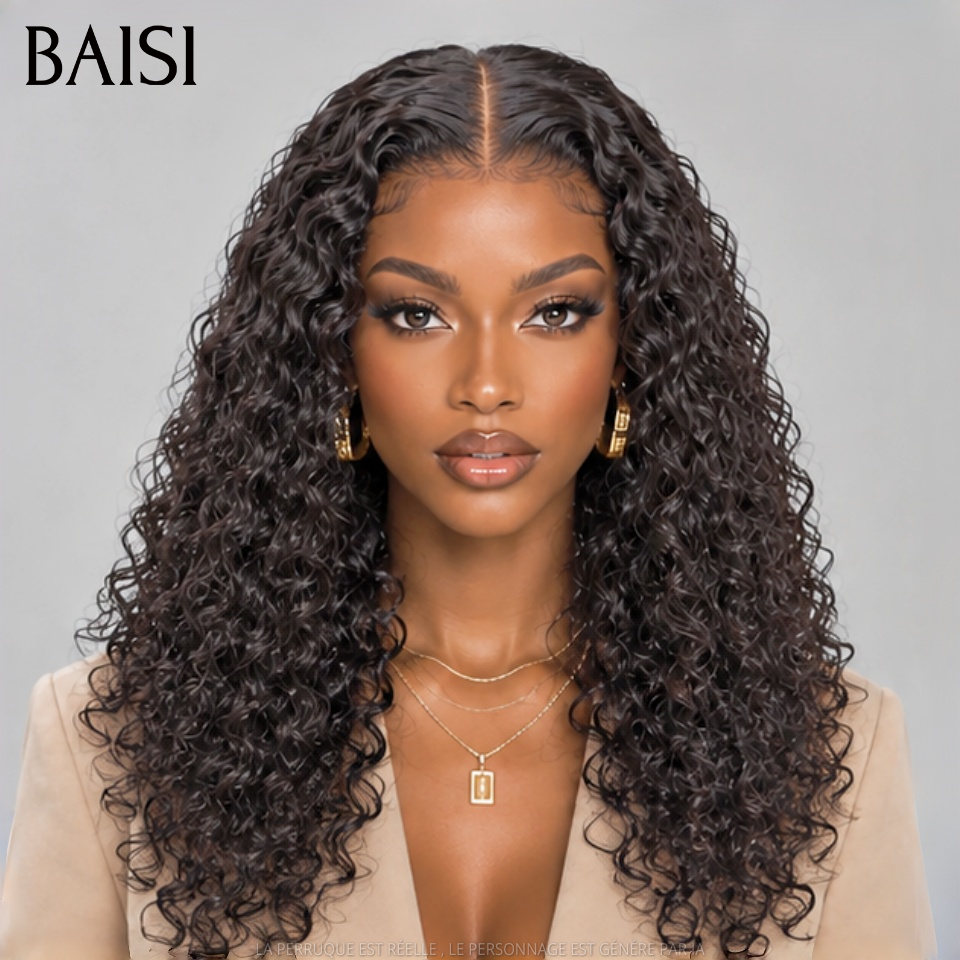 BAISI Perruque Coiffée Full Lace Bob En Nattes 138€ Ou Perruque Frontal Frisé 18Pouces 148€ Couleur Noir 1B# Pratique Au Quotidien en 100% Cheveux humains