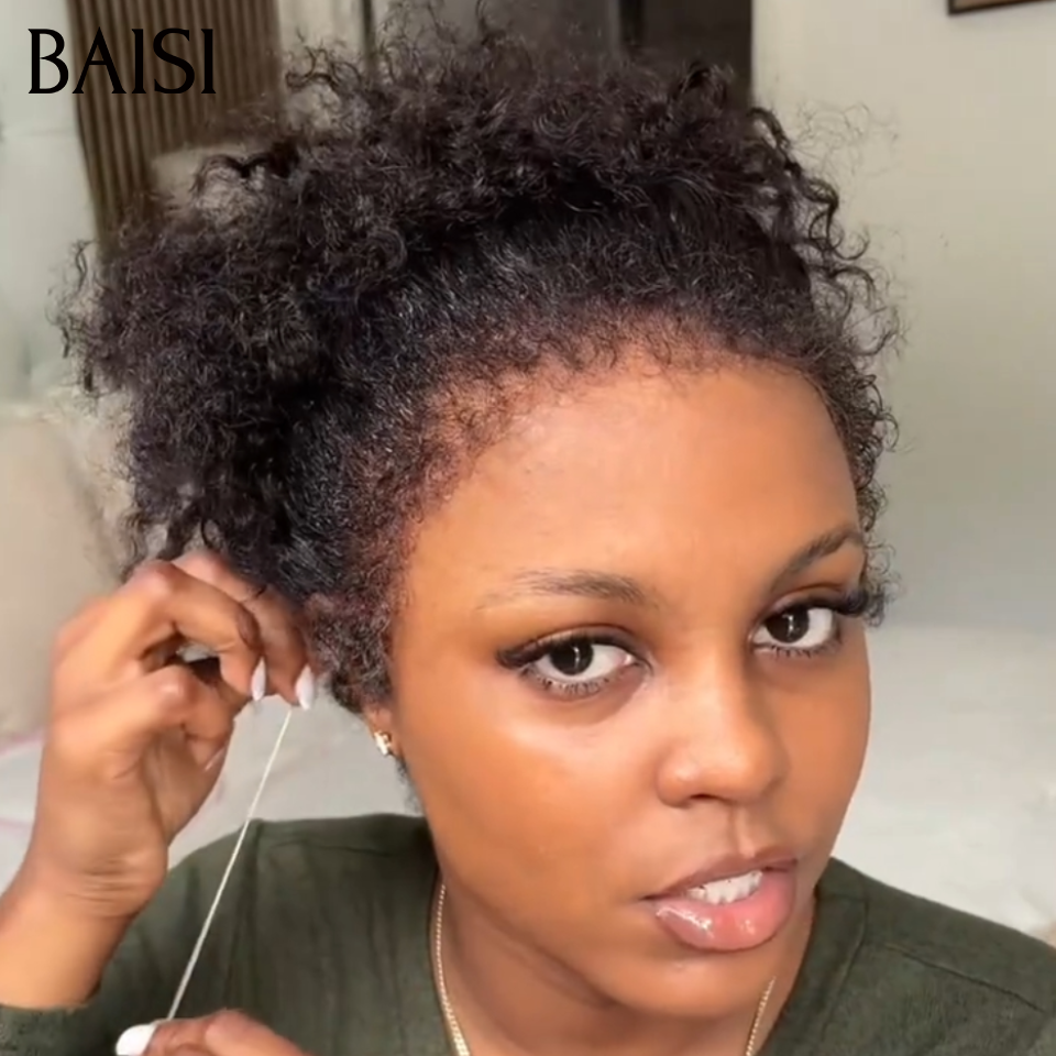 BAISI 360 Lace Perruque  Curly Wave 18Pouces 199€ Seulement Toute Coiffure Permie Avec 4C Hairline Baby Hair Très Bonne Qualité En 100% Cheveux Humains