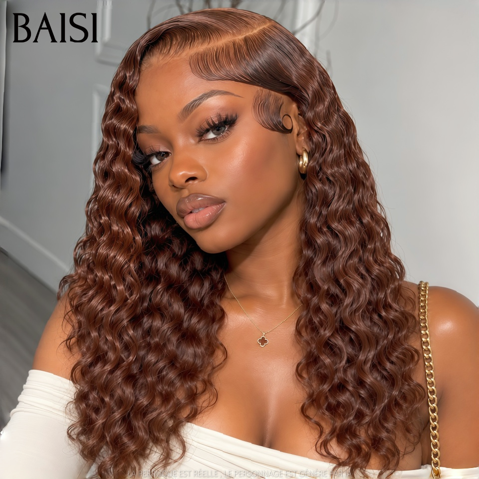 BAISI 13x4 Lace Perruque  Romance Curl Couleur Marron 4# 18Pouces 147€ Classique Pour Femme Epannouie en 100% Cheveux humains ACE