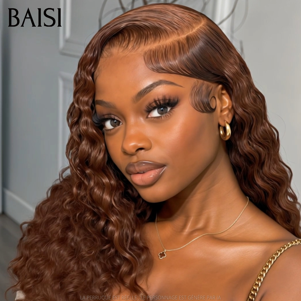 BAISI 13x4 Lace Perruque  Romance Curl Couleur Marron 4# 18Pouces 147€ Classique Pour Femme Epannouie en 100% Cheveux humains ACE