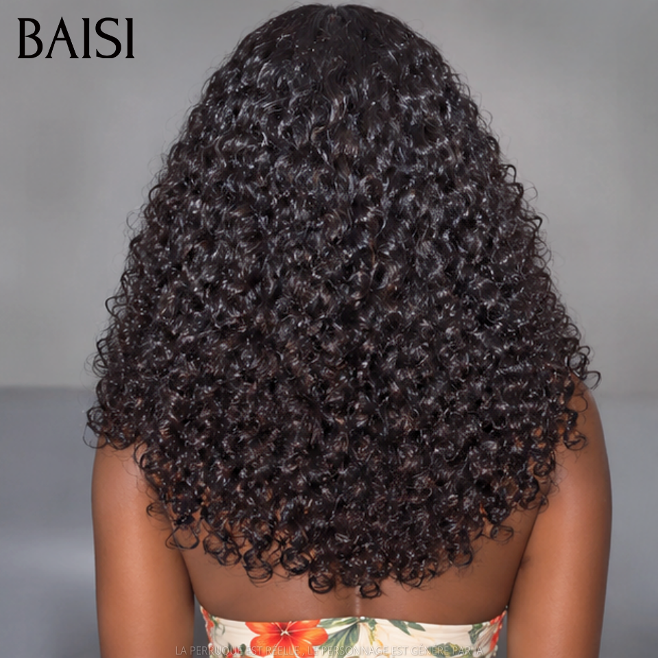 BAISI Closure Lace Perruque Curly Vietnam Hair Couleur Noir #1B  250% Densité Excellente Qualité A Envier en 100% Cheveux humains